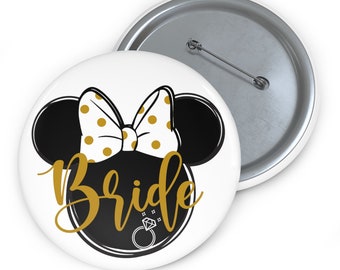 Disney Bachelorette Pin Button, Minnie Pin Badge, Mickey Pins, Disney Pins, Disney Celebrating Badge, Wedding, Disney Bride Pin, Bride Squad