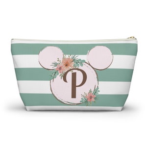 Initial Disney Accessory Pouch, Disney Cosmetic Bag, Minnie Bag, Disney Travel, Disney Pencil Case, Disney Accessories, Stripes, Flowers