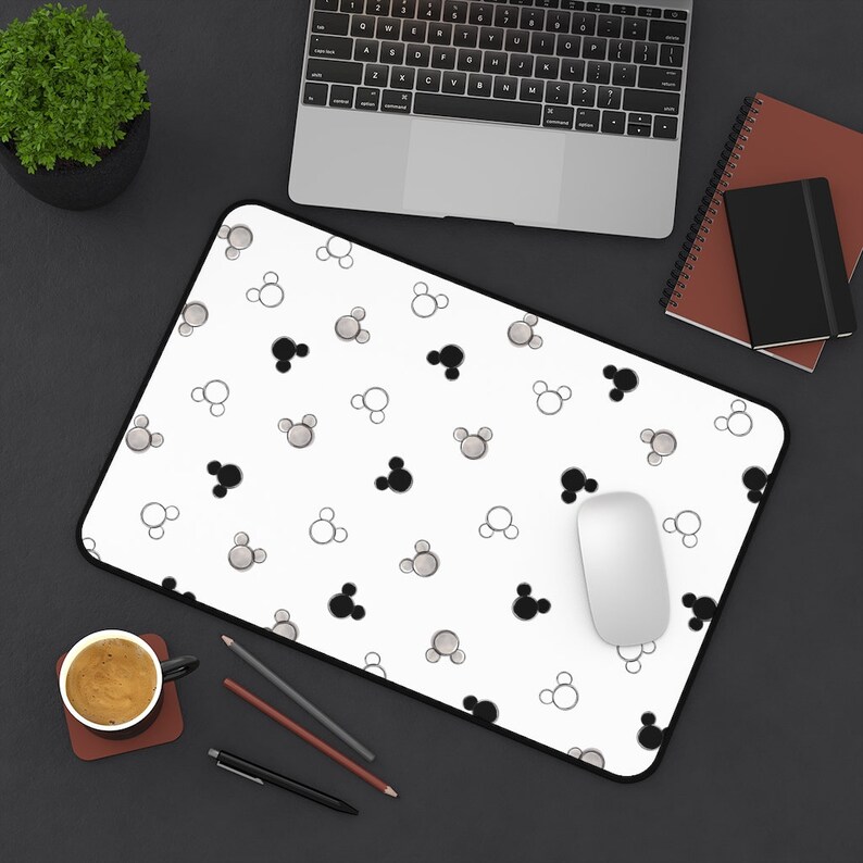 Disney Monochrome Desk Mat Disney Office Decor Disney Mouse Etsy