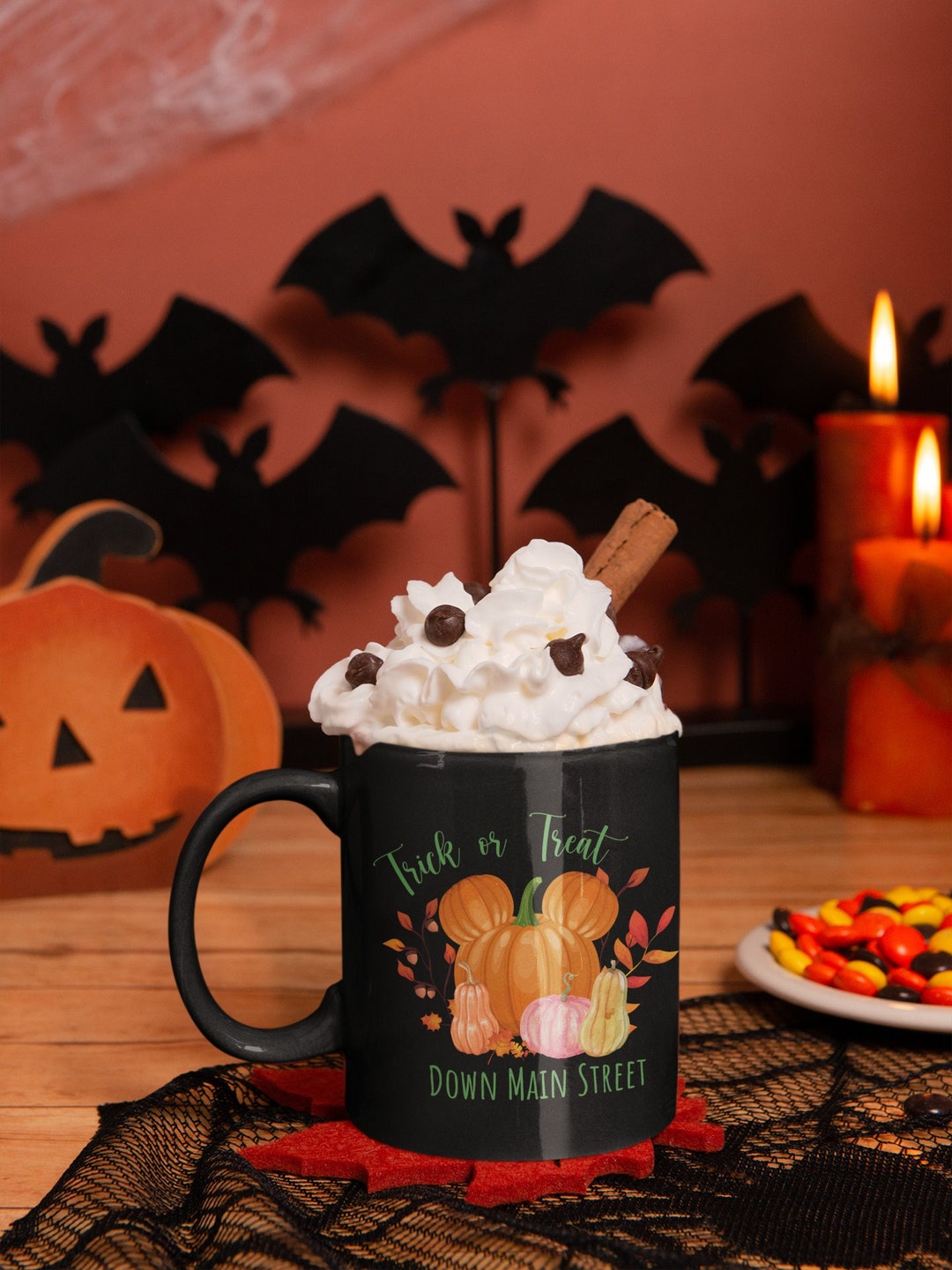 Mickey Pumpkin Mug, Disney Halloween Mug, Trick or Treat Mug, Main