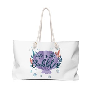 Life is the Bubbles Weekender Tasche, Kleine Meerjungfrau Tasche, Disney Beach Bag, Mickey Pool Tasche, Overnight Bag, Cruise Bag, Disney Travel, Ariel