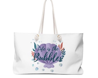 Life is the Bubbles Weekender Bag, Little Mermaid Bag, Disney Beach Bag, Mickey Pool Bag, Overnight Bag, Cruise Bag, Disney Travel, Ariel