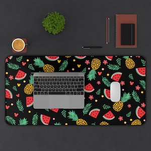 Hidden Mickey Desk Mat, Pineapple & Watermelon Desk Mat, Disney Office, Disney Stationery, Mickey Mouse Pad, Disney Home, Computer Mat