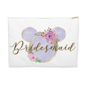 Personalized Purple Mickey Accessory Pouch, Disney Cosmetic Bag, Mickey Bag, Disney Travel Bag, Disney Bag, Disney Case, Disney Accessories