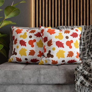 Cuscino Mickey Fall Colors, Mickey nascosto, cuscino Disney, biancheria da letto Disney, casa Disney, regalo Disney, autunno, Halloween, autunno, coperta, foglie