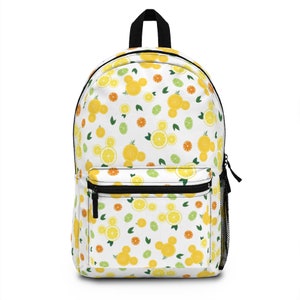 Citrus Hidden Mickey Backpack, Disney Backpack, Disney Pattern School Bag, Disney Vacation Bag, Disney Backpack, Disney Theme Park Bag