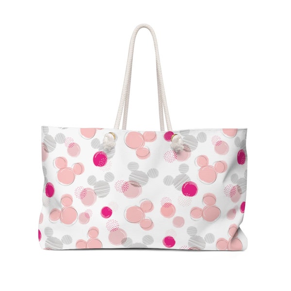 Pink Polka Dot Mickey Weekender Bag, Hidden Minnie Bag, Disney Beach Bag, Mickey Pool Bag, Overnight Bag, Cruise Bag, Disney Travel, Gifts