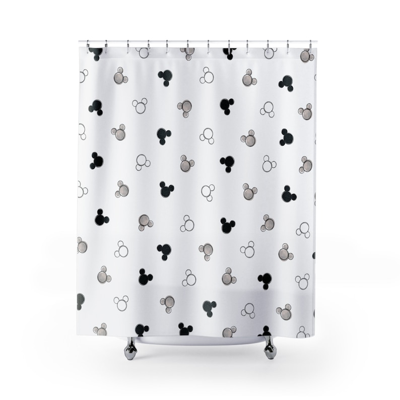 Disney Monochrome Shower Curtain, Mickey Bathroom, Disney Home Décor