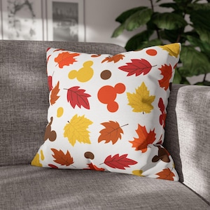 Fall Colors Pillow Cover, Hidden Mickey, Disney Cushion, Disney Bedding, Disney Home, Disney Gift, Fall, Halloween, Autumn, Throw, Leaves