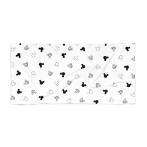 Toalla de playa de Mickey monocromática, toalla de Disney, accesorios de playa de Mickey Mouse, toalla de piscina de Disney, toalla de Minnie, toalla de Mickey B&W, Boho imagen 3