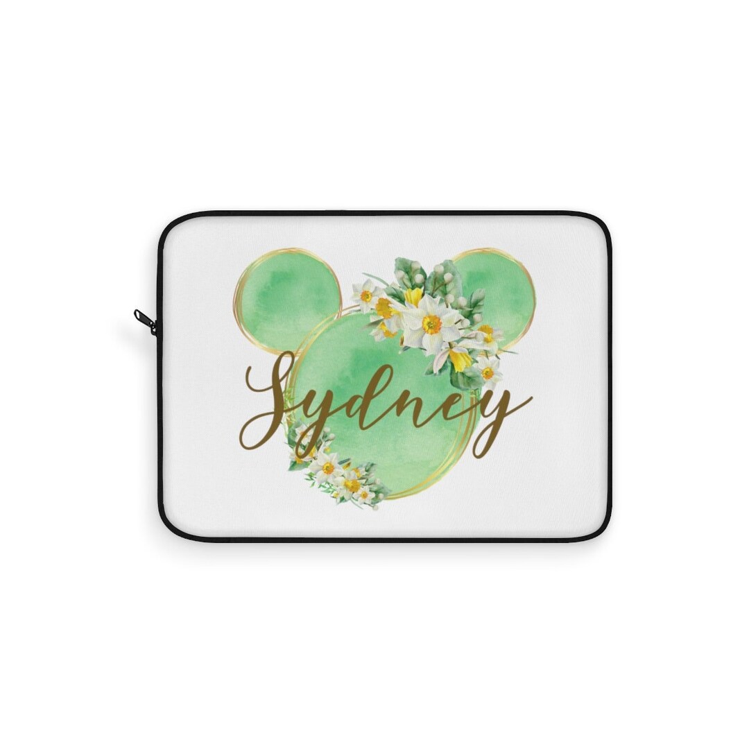 Green Watercolour Disney Laptop Sleeve, Disney Laptop Case, Disney