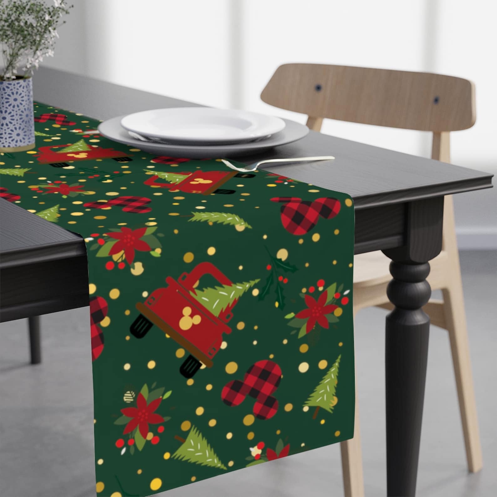 Disney Christmas Table Runner Disney Kitchen Disney Home Etsy