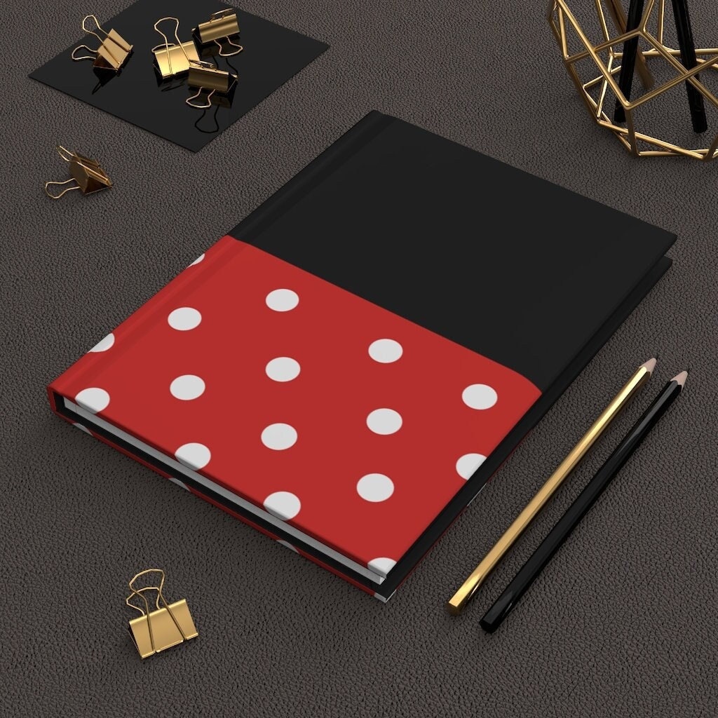 Personalized Polka Dots Minnie Mouse Disney Hardcover Journal