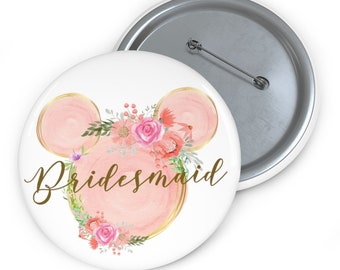 Disney vrijgezellenpin, roze Minnie Pin-badge, Mickey Pin, Disney Pins, Disney Celebrating Badge, Bruiloft, Bruid Pin, Gepersonaliseerd