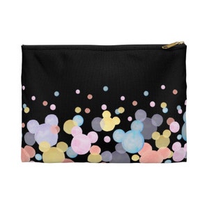 Black Background Colorful Mickey Accessory Pouch, Disney Cosmetic Bag, Mickey Bag, Disney Travel Bag, Disney Pencil Case, Disney Accessories