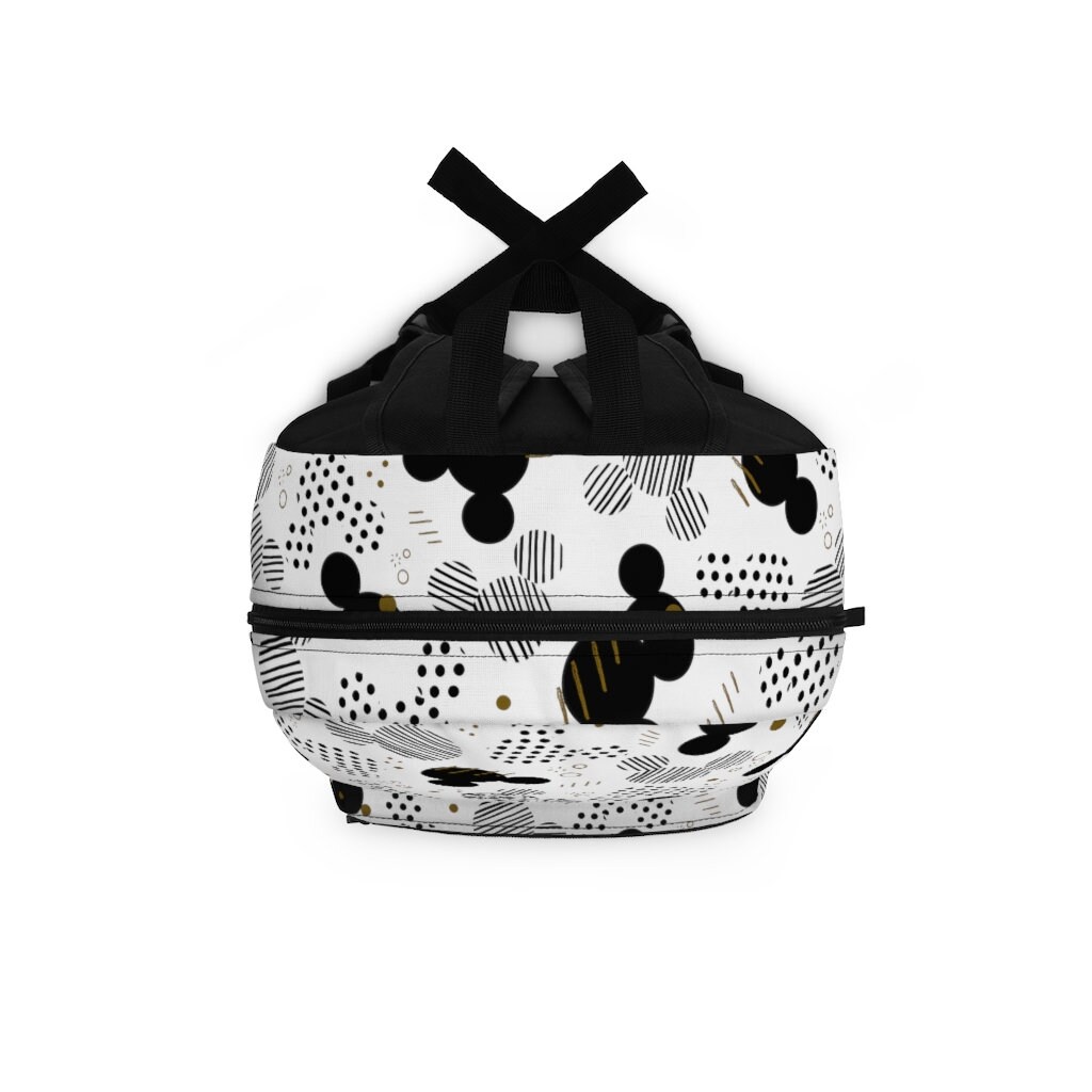 Mickey Polka Dot Backpack Disney Backpack Black Background Etsy