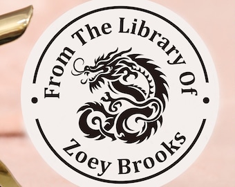 Grabador de dragón chino, grabador de la biblioteca del dragón, grabador de la colección de animales de la biblioteca, marcadores, sello de libro personalizado, regalo para amantes de los libros