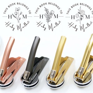 Personalisierter Buchstempel, Aus der Bibliothek, Rosendesign, Buchkollektionsdrucker, Benutzerdefinierte Briefmarken, Buchstempel, Geschenk für Buchliebhaber