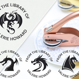 Dragon Series Design Buchdrucker Individuell, personalisierter Prägedrucker, Aus der Bibliothek Prägedrucker, Stempel Personalisiert, Geschenk für Buchliebhaber