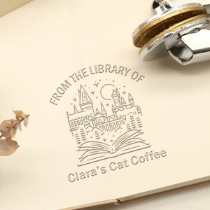 Custom Embosser Stamp, from the library embosser, Personalized Book Embosser, custom logo,Magic school, gift for book lover