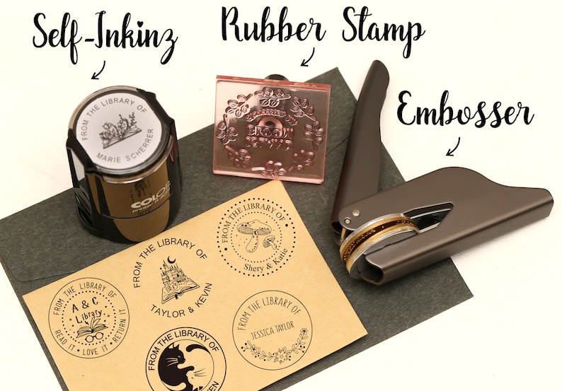 Custom Embosser Stamp From the Library Embosser Personalized Etsy