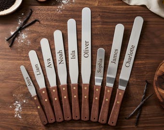 Spatule à gâteau en acier inoxydable personnalisée, spatule à gâteau gravée, écarteur à glaçage en acier inoxydable, outil à glaçage professionnel pour boulangers et chefs cuisiniers à domicile