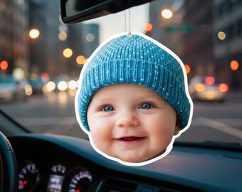 Ambientador para coche con foto de bebé personalizado, perchero con aroma a foto para habitación, armario o dormitorio, bonitos accesorios para coche.