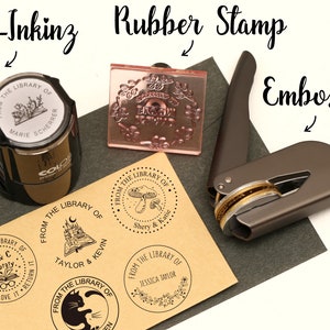 Self-inking From the Library Stamp,Custom Name Seal Stamp,Personalized Name Embosser, Best gift for book lover