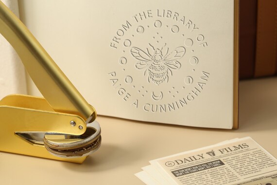 Library Embossing Seal Personalized Book Embosser - Custom Library ...