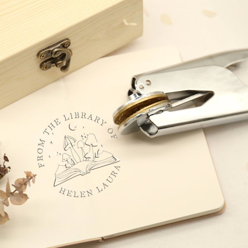 Library Embosser Book Embosser Personalized Custom Embosser Etsy
