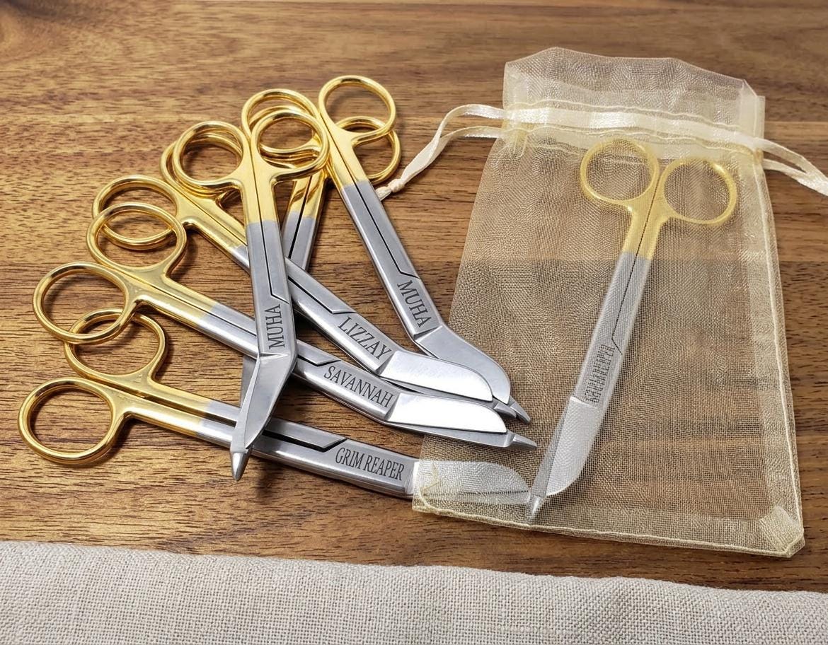 Lot De 3 Ciseaux Infirmières Motif Zèbre - Avec Étui Zippé Inclus