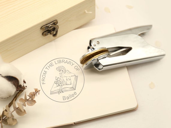 Personalized Embosser Book Stamp, Custom Logo Embosser Seal Stamp