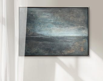 Hand-painted modern abstract acrylic painting – textured painting on canvas – abstract landscape 70 x 100 cm | Original painting, living room art