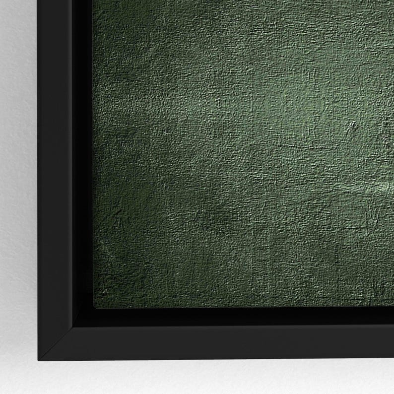Minimalist Japanese-style canvas print | Abstract green wall art | Landscape format art print with or without frame | 0021 image 8