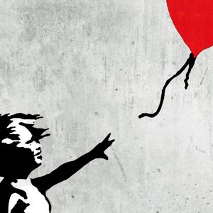 Banksy Streetart Kunst auf Leinwand Banksy Bilder Mädchen mit Ballon Leinwandbilder Wohnzimmer Wandbild modern mit Rahmen oder ohne zdjęcie 4