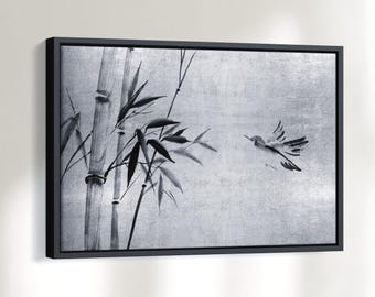 Feng Shui wall pictures bedroom - minimalist picture - large canvas picture - modern grey wall picture - living room - picture with frame - 0017