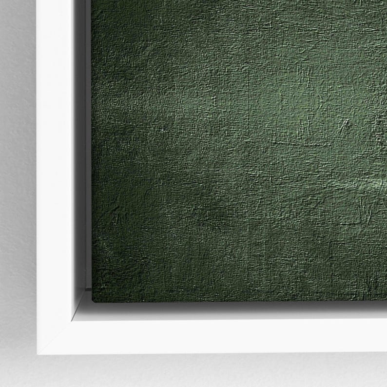Minimalist Japanese-style canvas print | Abstract green wall art | Landscape format art print with or without frame | 0021 image 9