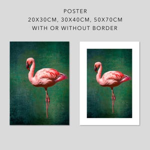 Poster Pink Flamingo I Emerald Green Poster I Modern Wall Decoration I Tropical Poster Green Pink I Art Print Flamingo I Poster Print Modern I 0024 image 3