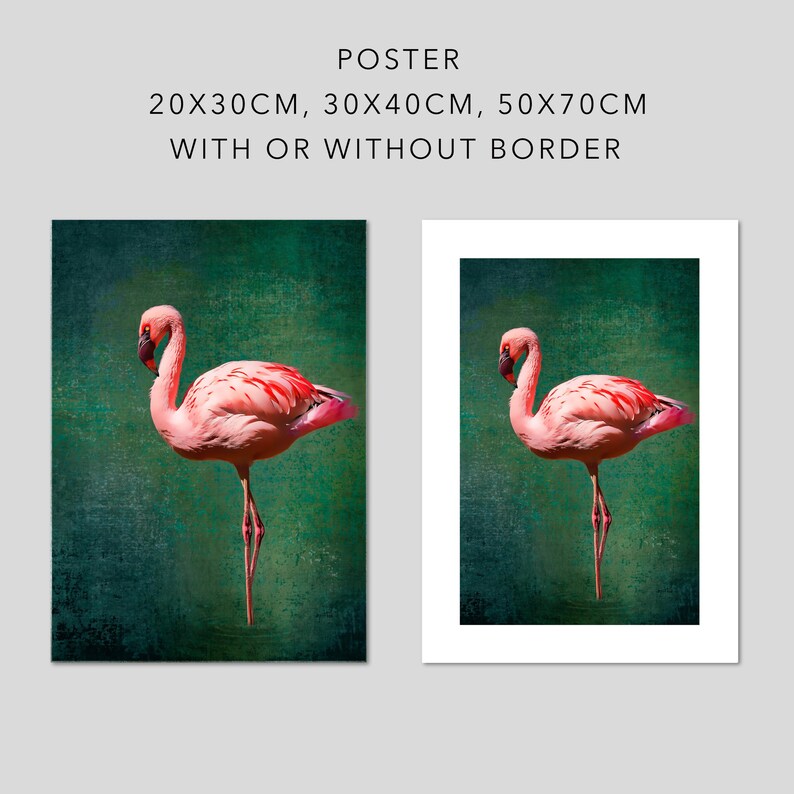 Poster Pink Flamingo I Emerald Green Poster I Modern Wall Decoration I Tropical Poster Green Pink I Art Print Flamingo I Poster Print Modern I 0024 image 3