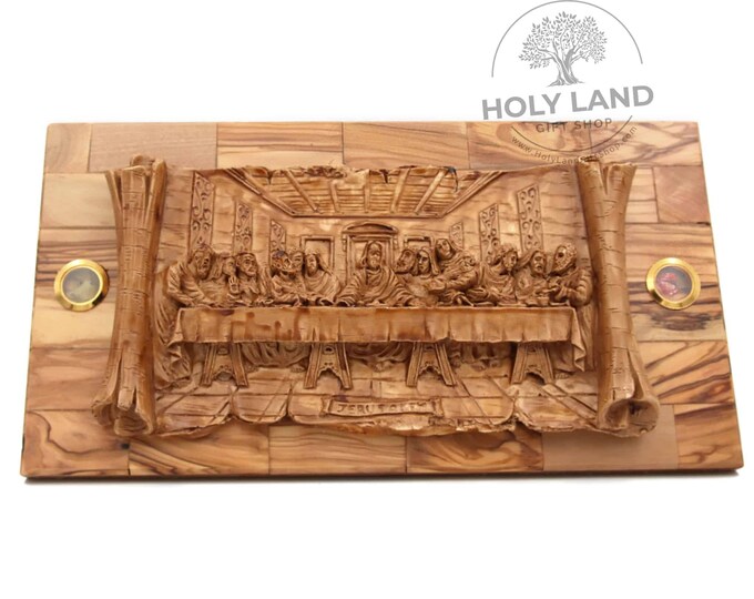Last Supper Plaque Hand Carved in Olive Wood - Etsy