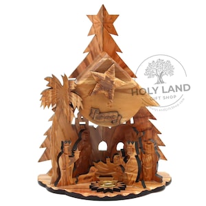 Olive wood Nativity Scene Music Set