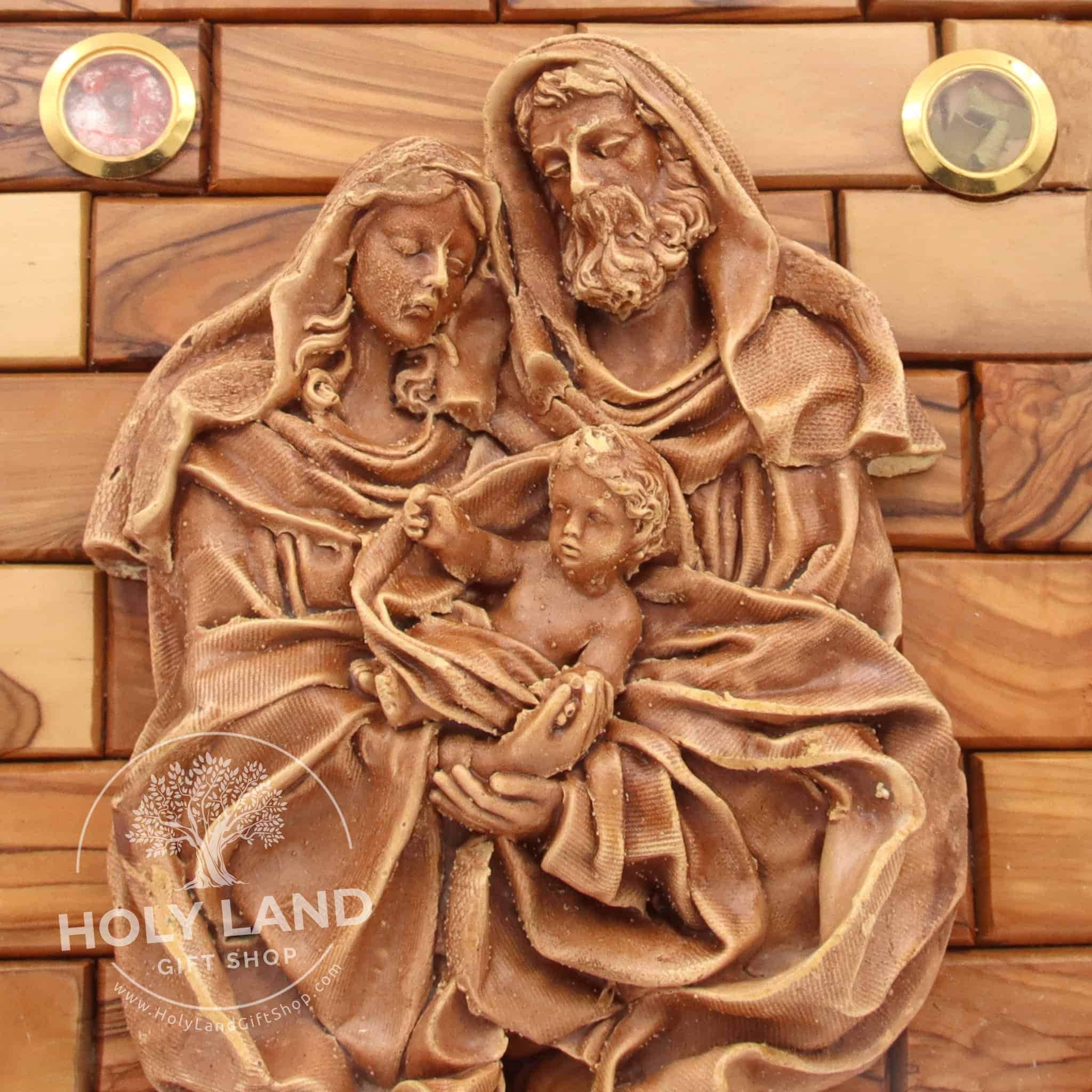 Holy Family Plaque Set in Olive Wood - Etsy