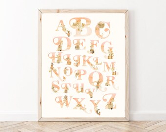 Vintage Boho Alphabet Poster | Nursery or Classroom - Boho ABC - Printable wall art - Educational print - Kids decor - DIGITAL DOWNLOAD