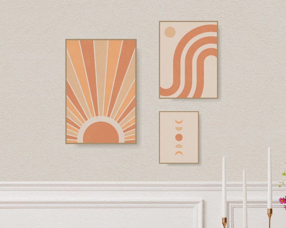 Boho Art Set 3 Prints, Printable Boho Wall Art, Living Room Decor ...