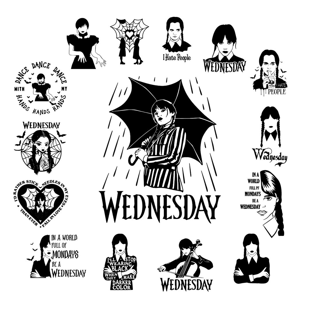 Wednesday Addams Svg Wednesday Addams Print Wednesday - Etsy