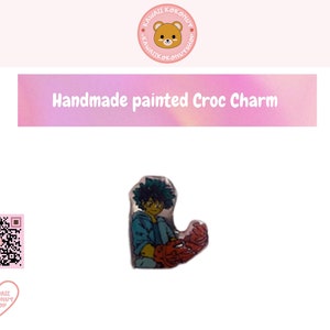 Jolie breloque croco en l peinte à la main, jibbitz, breloque pour chaussures, par KawaiiKokonutShop