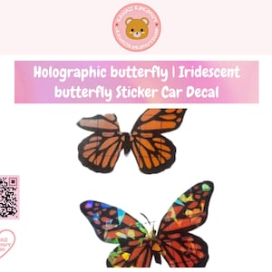 Holographic butterfly | Iridescent butterfly Sticker Car Decal | shimmer | glitter | water bottle sticker | car sticker