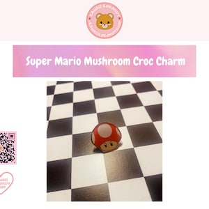 スーパーマリオ キノコ かわいいワニのチャーム Kawaiikokonutshop のマリオキノコチャーム
