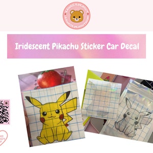 Iridescent Pikachu Sticker Car Decal by Kawaiikokonutshop