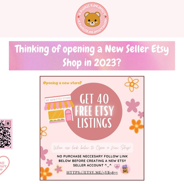 Thinking of opening a New Seller Etsy Shop in 2023 ? Get started with 40 FREE Etsy Store Listing to get your online store started today!